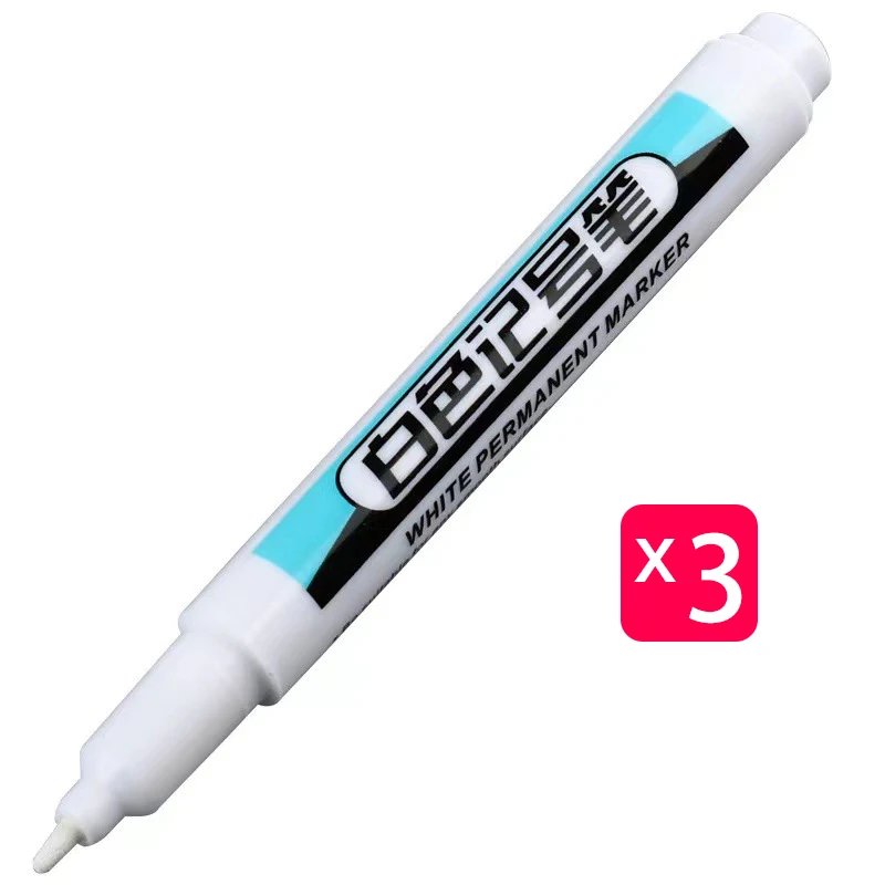 Weißer Marker, ölige, feine Spitze, Kurier, wasserfest, lichtecht, Werbung, Grußkarte, Reifen, Glas, Textmarker, kann nicht gelöscht werden
