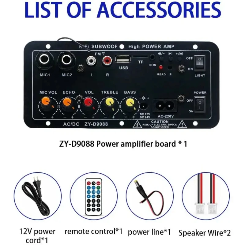 سيارة تعديل الصوت جهاز تضخيم الصوت مجلس 12 فولت-220 فولت بلوتوث مجلس مكبر صوت للسيارة سائق الأساسية مكبر كهربائي ZY-D9088 #5