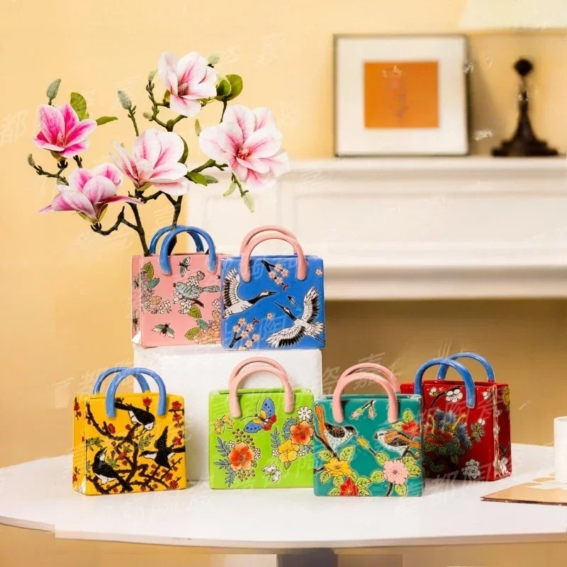 Chinese retro colored vase creative home decoration ethnic style ornament