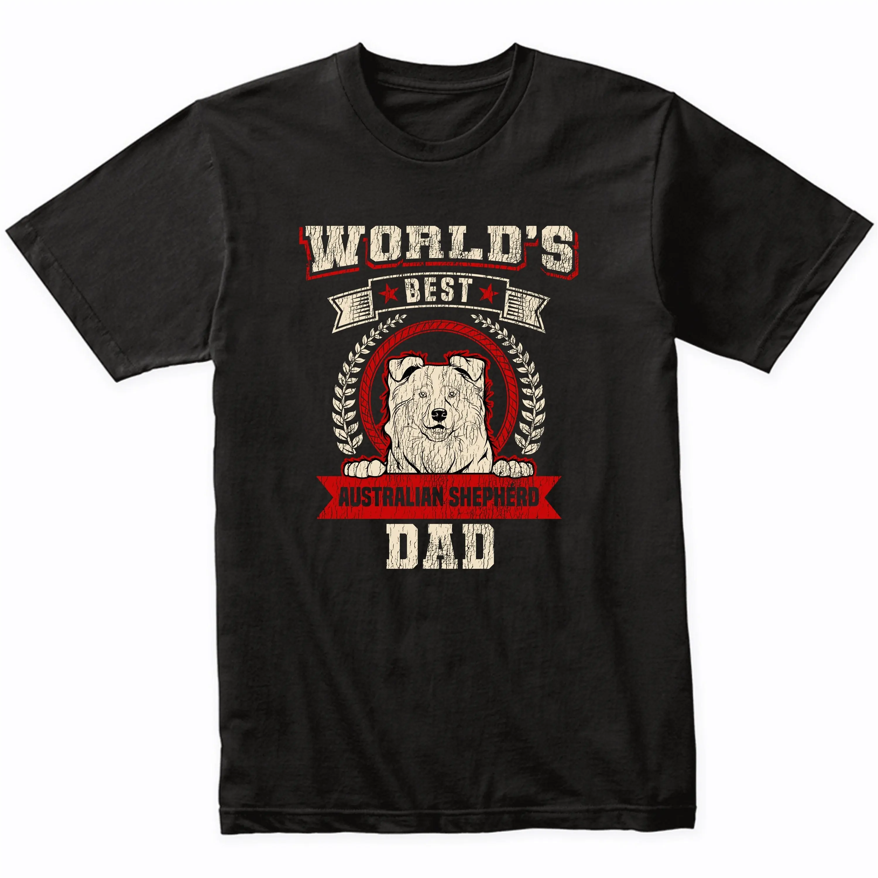 World'S Best Australian Shepherd Dad Dog Breed T Shirt