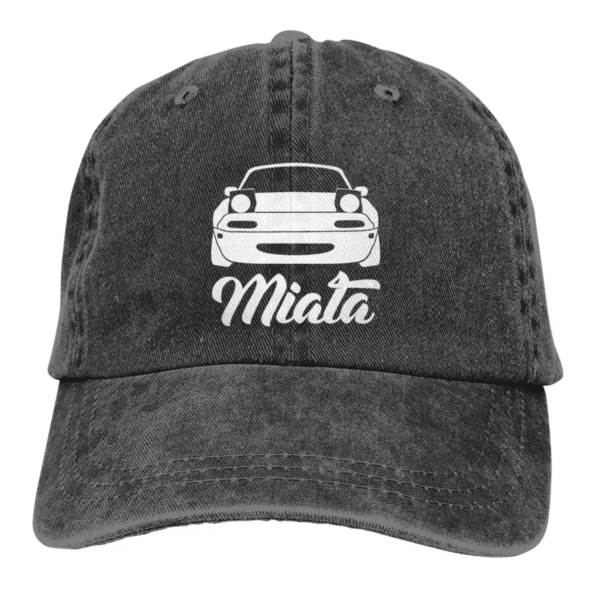 Mazdaed Miata NA MX5 Silhouette White Baseball Caps Retro Distressed  Headwear for Men Women Activities Adjustable Caps Hat