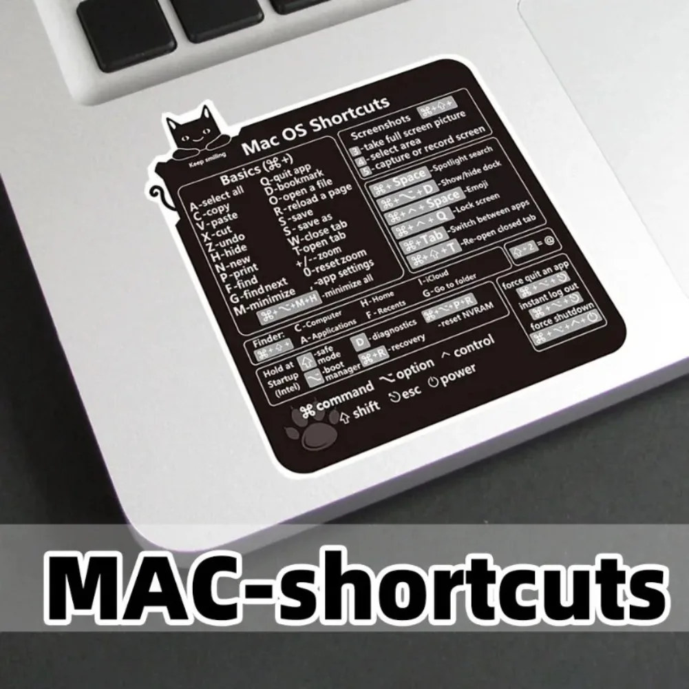 ملصق اختصارات لنظام التشغيل Mac OS ملصق مفتاح اختصار جديد لـ 13-16 بوصة MacBook Pro 13 14 /Air 13 15 Windows Word Excel ملصق مائي