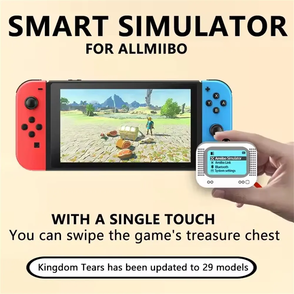 MEUYAG Simulador/Emulador Inteligente Recargable NFC AMB, Lector Universal para Switch2/Switch WiiU 3DS, Accesorio para Juegos