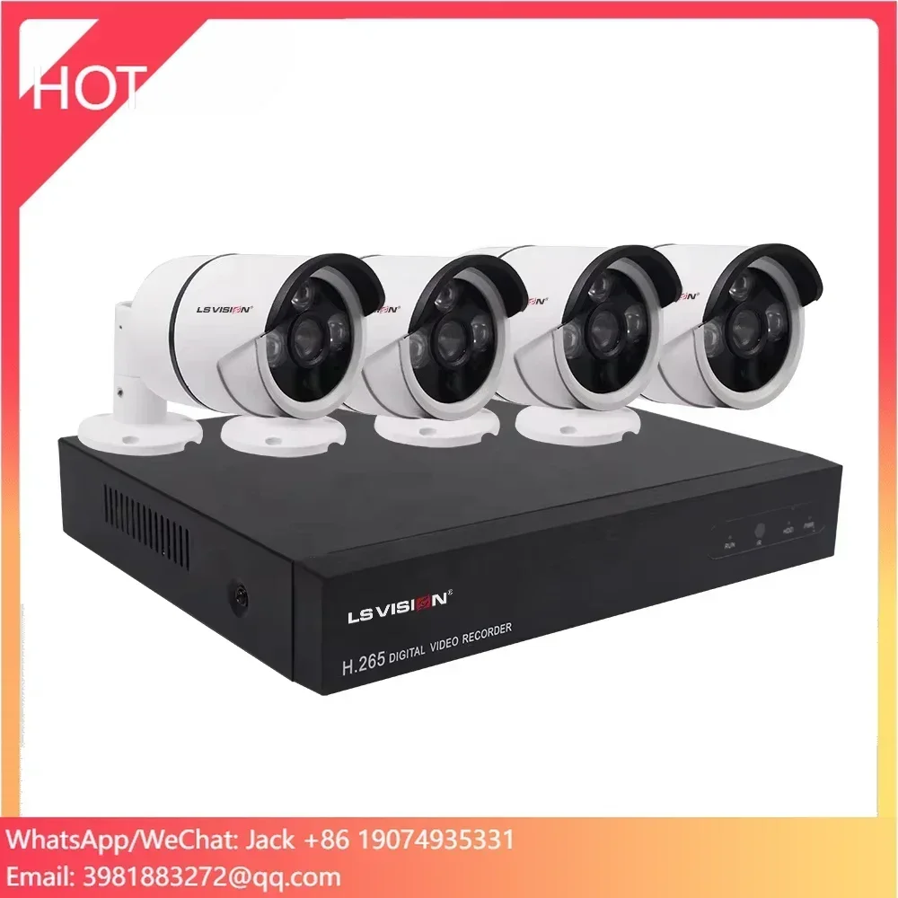 LS VISION H.265 1080P 4ch NVR Kit 2.0MP POE HD Security IP Camera System CCTV Surveillance Network System