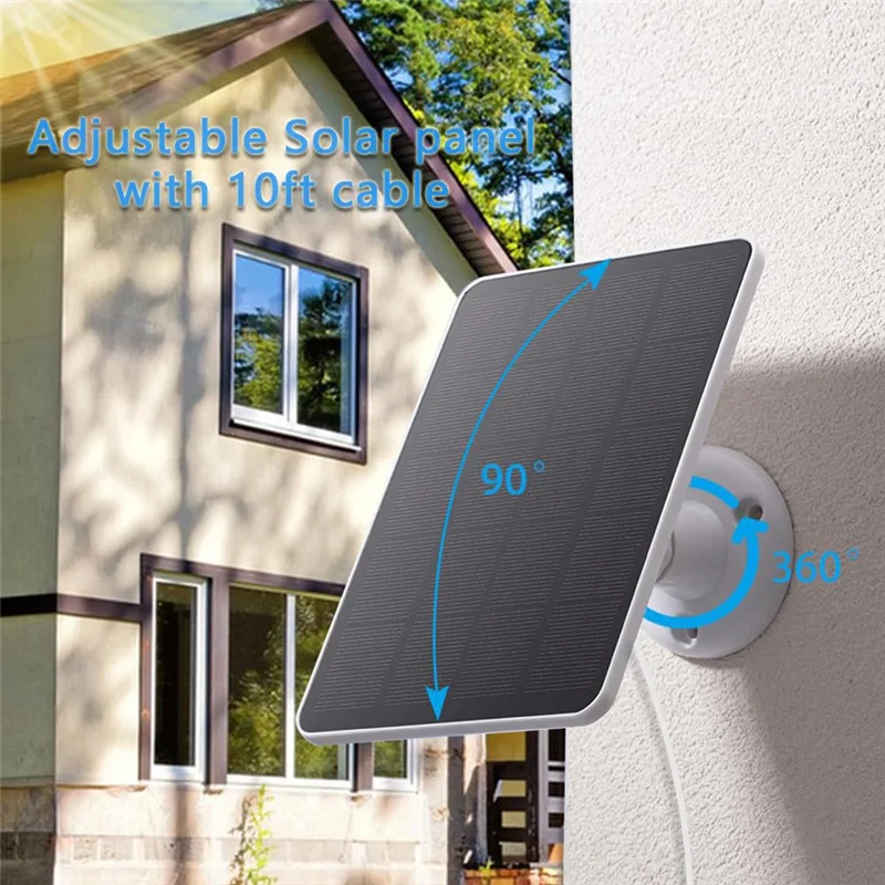 【Must-Haves】Solar Panel For Outdoor Security Camera,5W Waterproof Solar Panels Charger For Ring Spotlight Cam Plus/Pro