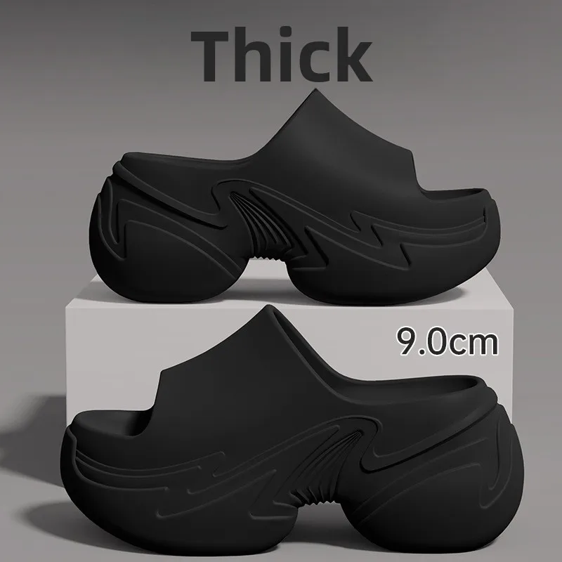 High-top slippers 2026 new summer style, heightening shoes for home wear, outdoor use, anti-slip eva flip-flops