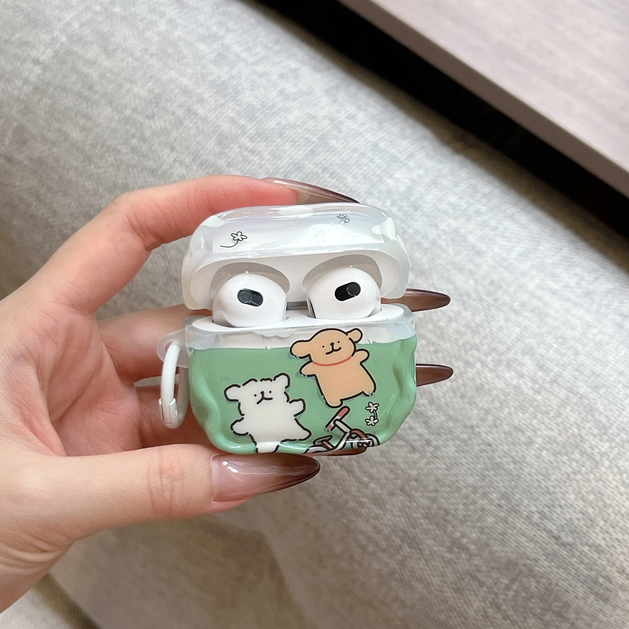 For Airpods Pro 3 Pro2 AirPods 2 1 AirPods 3 4 Bluetooth Earphone Case Korea Cute Cartoon Puppy Dog Cheese Protective Cover