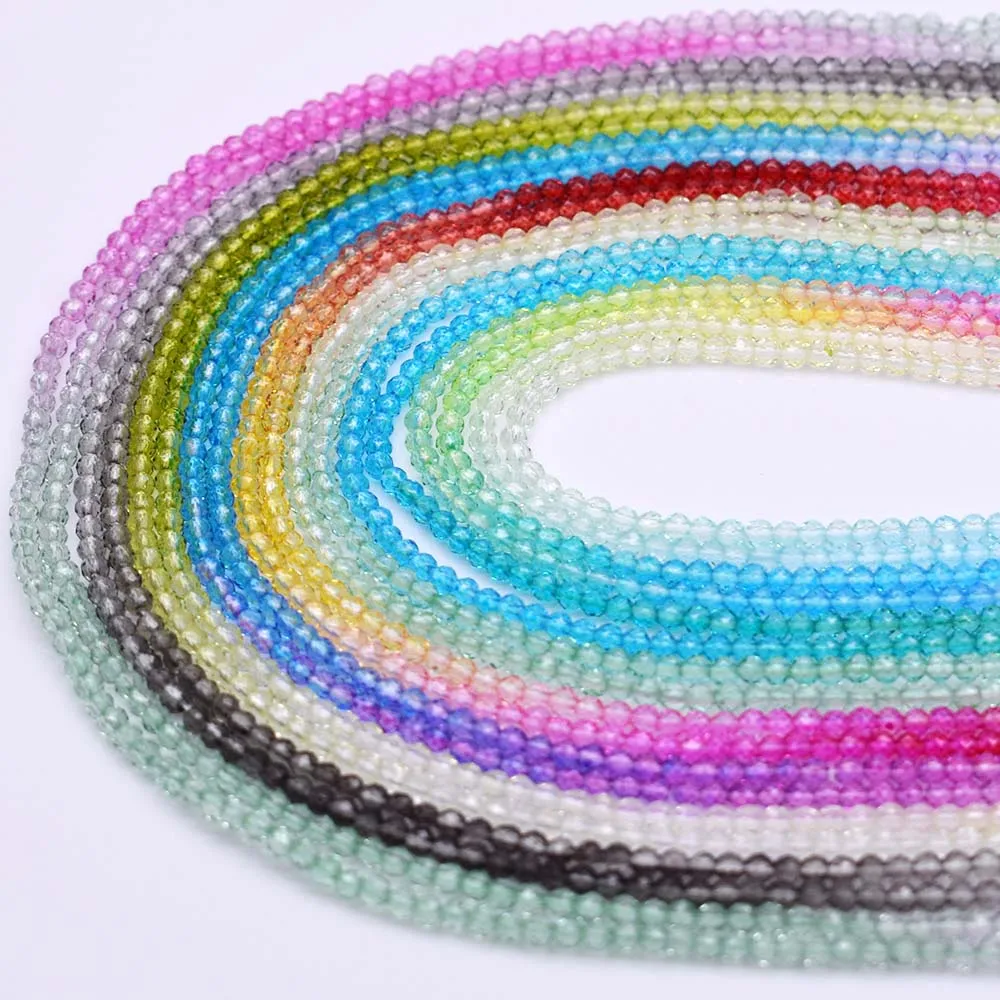 2x2mm 170pcs Gradient Color Crystal Glass Beads Small Seed Round Faceted Loose Spacer Beads For Jewelry Making DIY Necklace