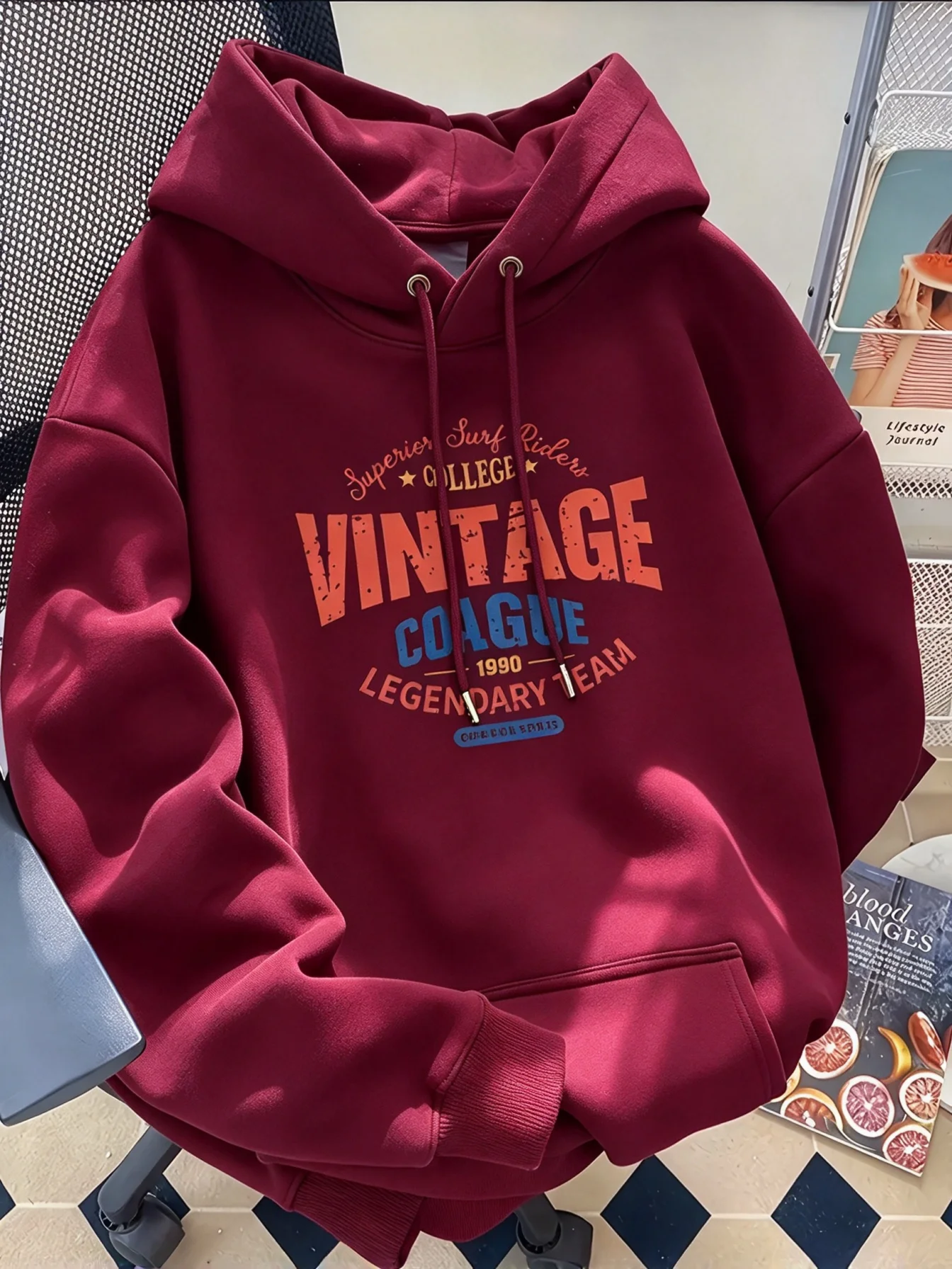 Herbst- und Winter-Kapuzenpullover im koreanischen Stil mit Print, lässig, multifunktional, leicht zu tragen, ideal für den Alltag und den Weg zur Arbeit. – Detail 9