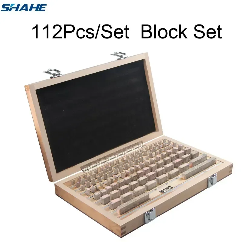 Shahe Block Gauge 112Pcs/Set 1 Grade 0 Grade Caliper Block Gauge Inspection Block Gauge Measurement Instruments