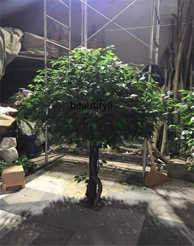 Имитация дерева, имитация баньянового дерева, большое растение для гостиной, макрокарпа, украшение для ствола из цельного дерева
