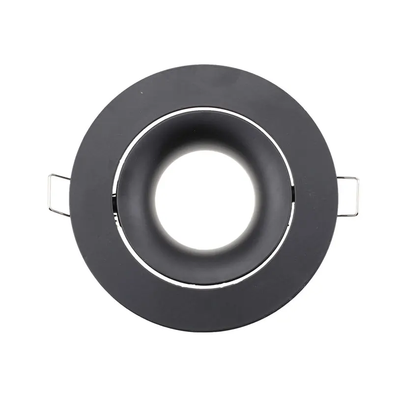 GU10 Mounting Frame, Round, Movable, Black Lighting Fixture Cut Out 3.35-3.54 Inch Frame Recessed Spotlight