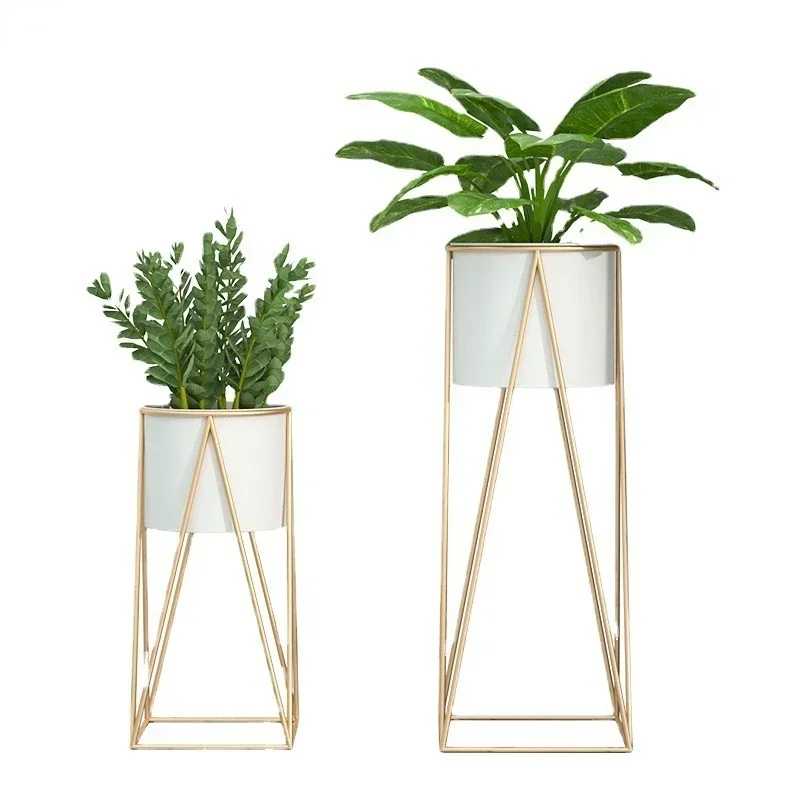 

Simple fashionable plant stand Nordic metal small space storage rack decoration living room balcony floor-type shelf