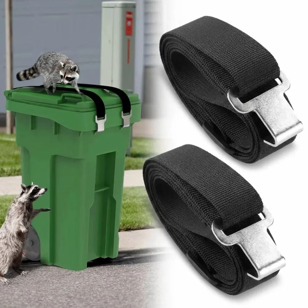 Anti Slip Adjustable Trash Can Lock Adjustable Security Strap Garbage Can Lock Tear Resistant Raccoon Bear Proof Bin Lid Lock