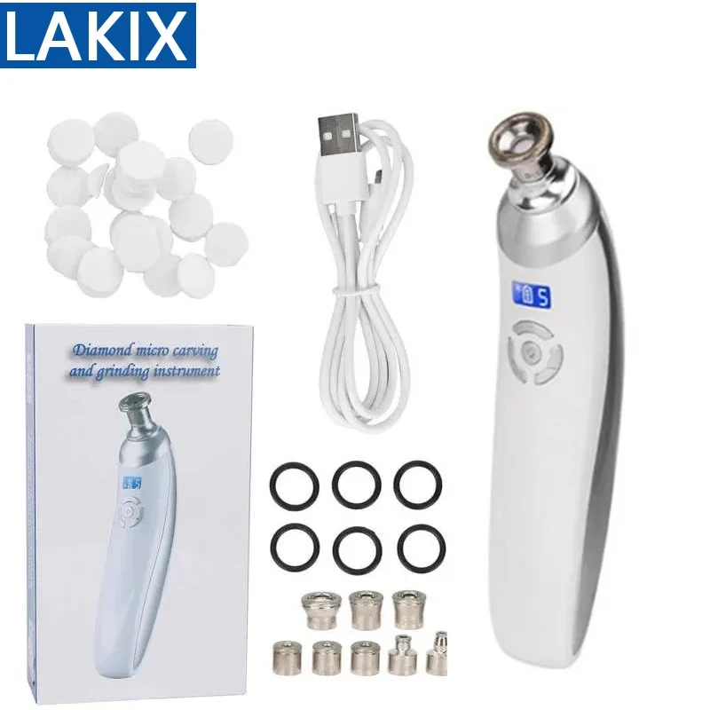 Máquina portátil de microdermoabrasão de diamante para remoção de cravo, limpeza de acne, rejuvenescimento da pele, ferramenta de spa facial doméstica