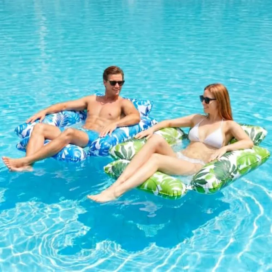 

Inflatable Pool Floats Adult, 2Pack/1Pack 4-in-1 Pool Hammock Float Chair, Inflatable Hammock Floaties for Adults for Summer La