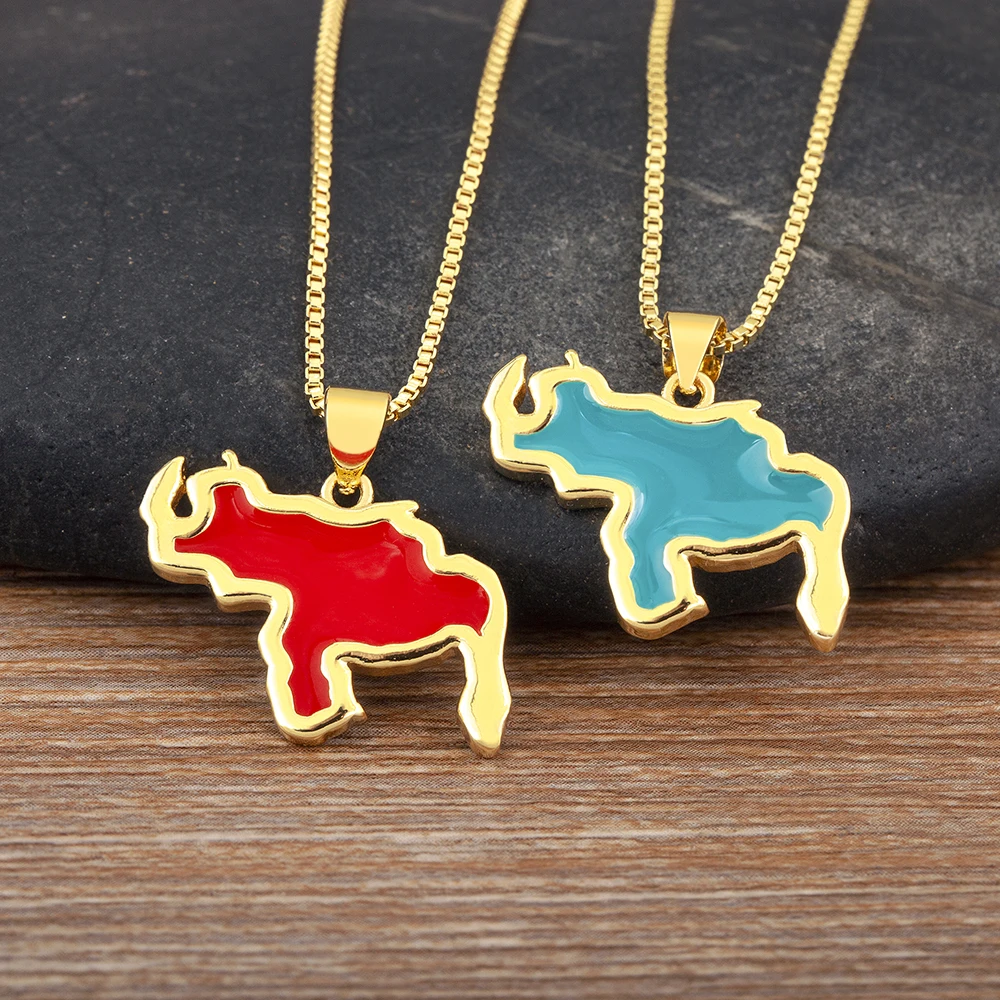 Nidin High Quality Venezuela Map Pendant Necklace Charm Neck Jewelry For Women Men Fashion Cute Chain 4 Colors Choker Gift