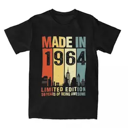 60th Birthday Made In 1964 Present Gift Shirt Merch Men Women Cotton Vintage aged 60 Tees Short Sleeve Clothes Plus Size