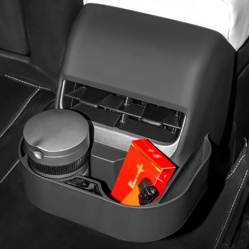 

Car Cup Holder Rear Air Vent Outlet Beverage Holder Mobile Phone Holder Charging Multifunctional Storage Box For Tesla Model 3 Y