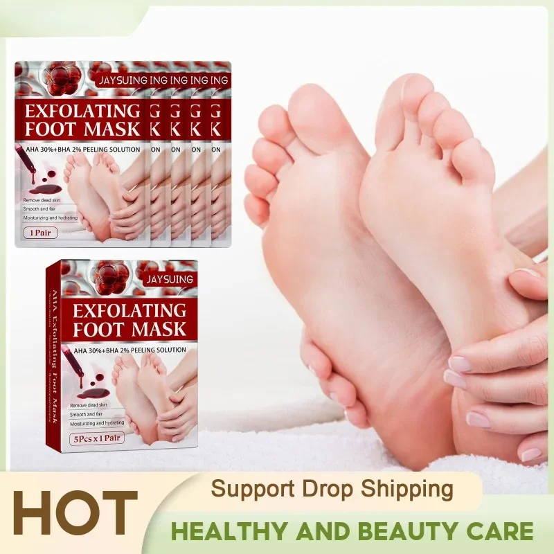 

Exfoliating Feet Mask Sock Exfoliation Scrub for Feet Mask Remove Dead Skin Moisturizing Pedicure Anti Crack Foot Patch Spa 5PCS