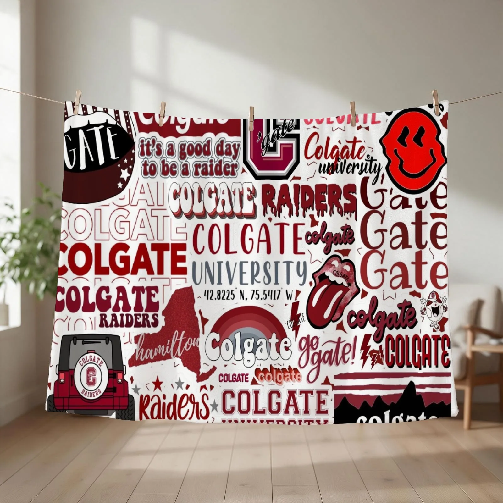 C O L G A T E Collage Design Throw Blanket Plaid Cute Sofa Quilt Thermals For Travel Blankets