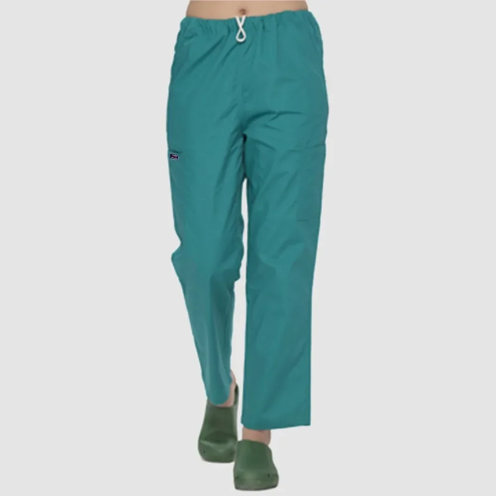 Pantalones de algodón de poliéster para hombre y mujer, pantalón Unisex de algodón, con parte inferior médica lisa, 100% algodón