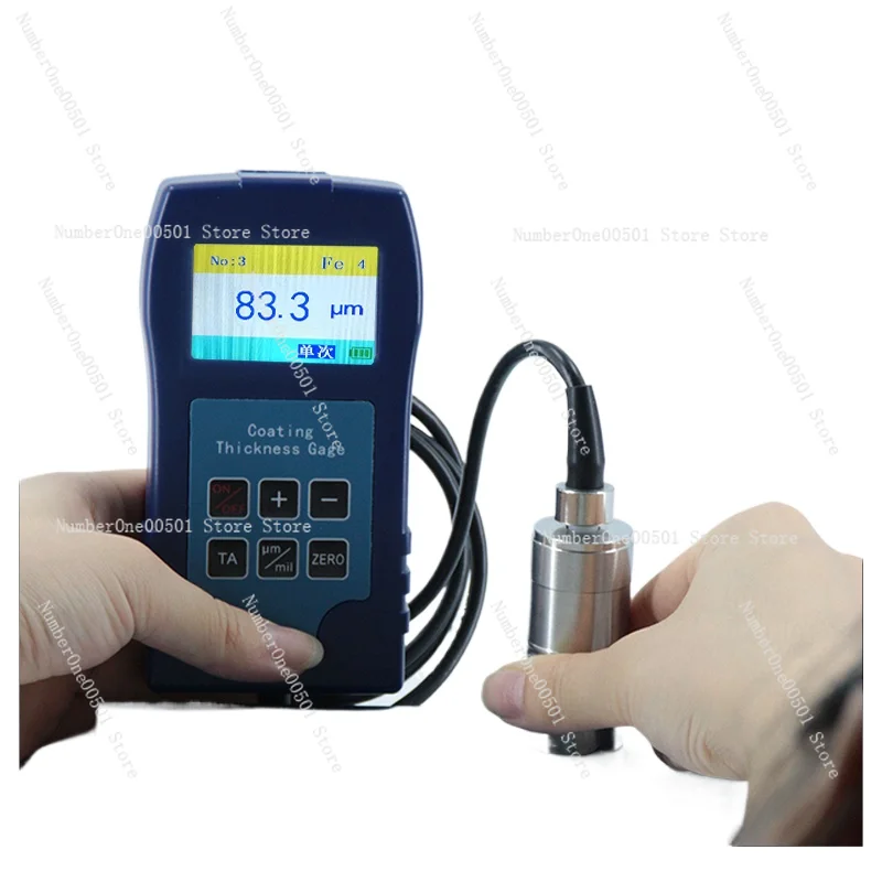 

Двухрежимный толщиномер покрытия 0-5000 мкм Магнитный неферрусный измеритель для гальваники краски Точность 0,1 мкм