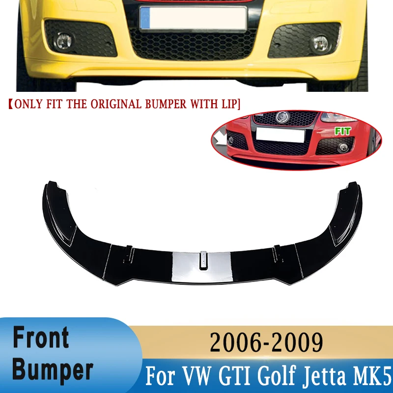

Front Bumper Spoiler Lip Lower Bumper Diffuser Protector Modification Kit for Volkswagen Golf 5 MK5 GTI Jetta MK5 GLI 2003-2009
