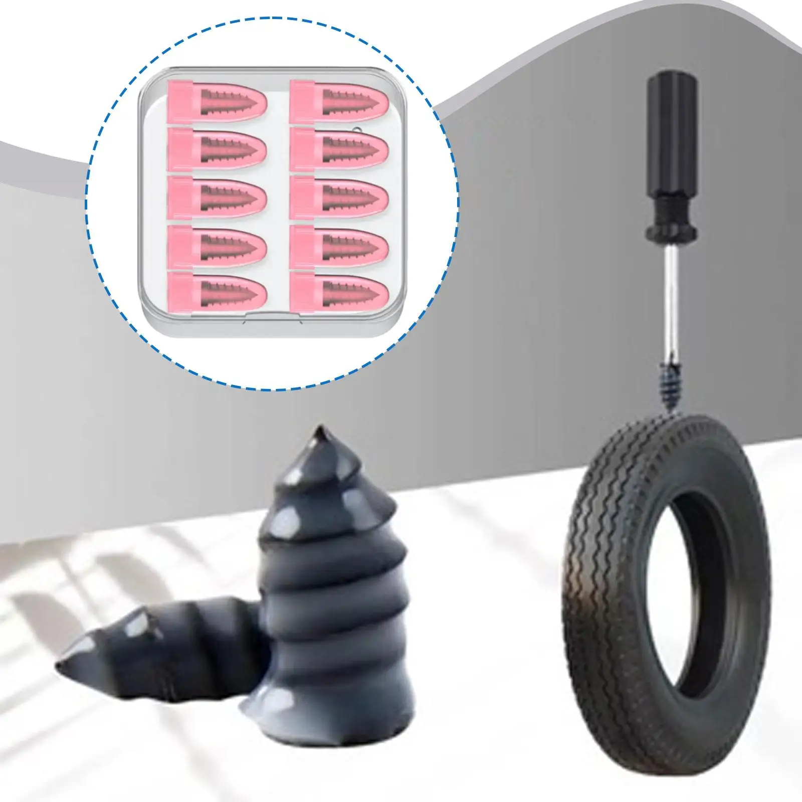 

Heavy Duty Rubber Tire Repair Nails Spiral Plug Kit for Universal Flat Tire Patch Car Bike Truck Accessories