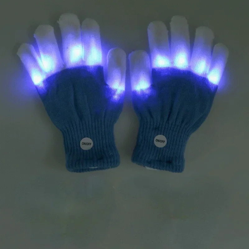 

1 Pair Magical Glowing Gloves LED Black White Bar Flash Party Fingertip Lighting Light Stripes Creative Gloves 2024