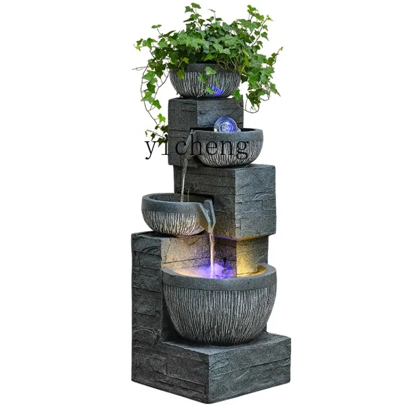 

Large Floor Ornaments Indoor Water Fountain Financial Circulation Waterscape Modern Light Luxury Decoration