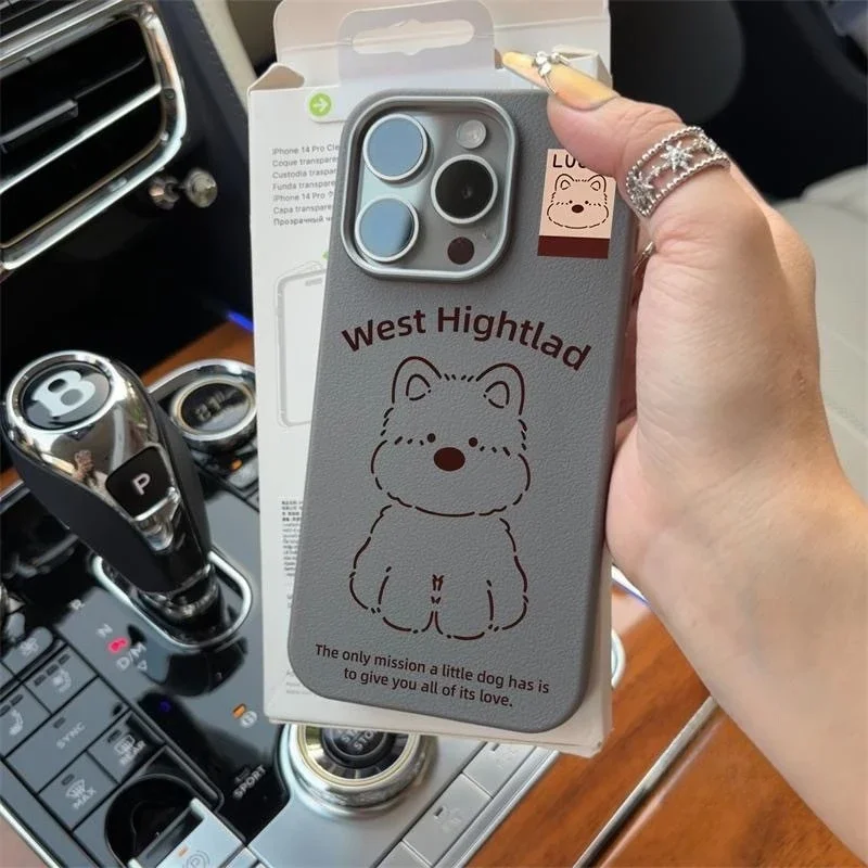 

Cute Puppy Dog Cover For Vivo V50 Lite V40 V40E V30 V30E V29 V29E Pro Lite SE Cartoon Case West Highland PU Leather Cover