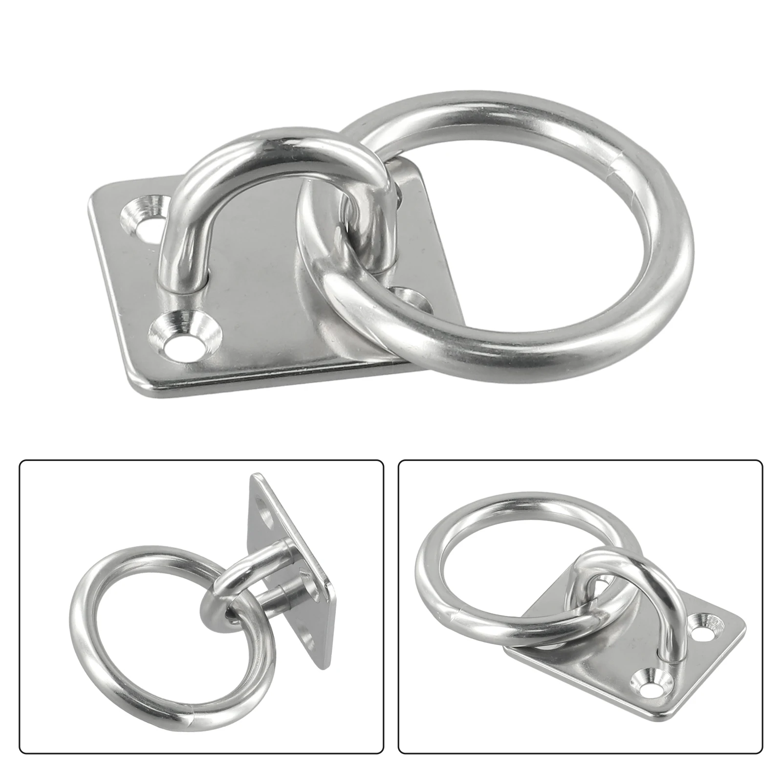 Brand New High Quality Eye Plate Marine Square Stable Stainless Steel With Ring 1 Pcs Yacht Accessories Boat Deck