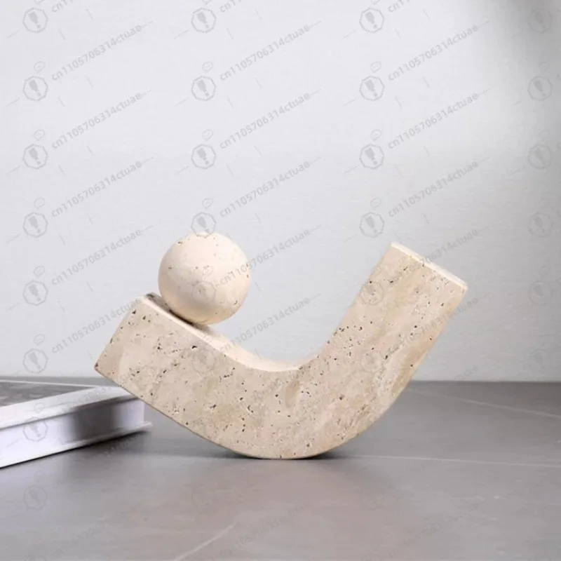 

Natural - shaped Beige Travertine Paperweight, Marble Stone Craft for Home Office Art Decoration & Gift