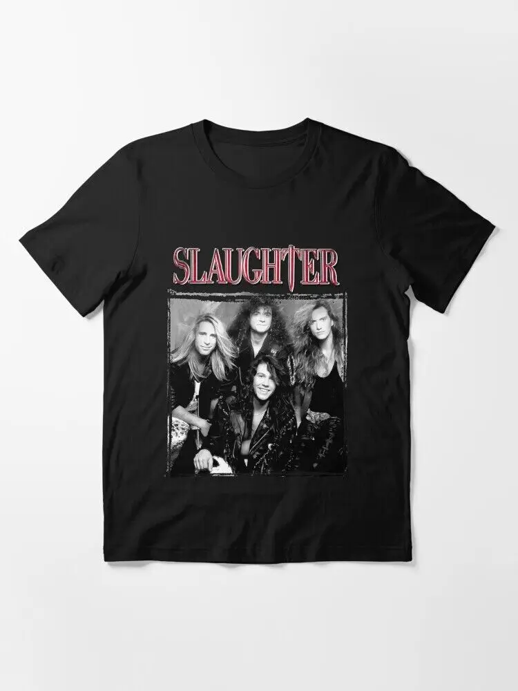 Slaughter Band Team Up Classic Unisex T-Shirt Short Sleeve Tops Tees Cotton Print Tshirts