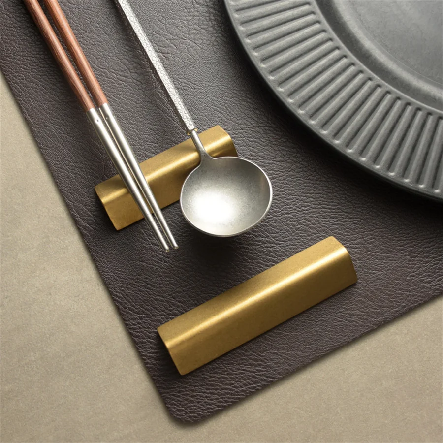 304 Stainless Steel Retro Chopstick Holder Creative Geometric Restaurant Hotel Tableware Chopstick Pillow Spoon Rest Spoon