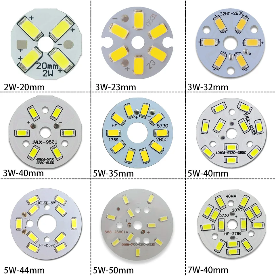 LED Chip For Downlight 2W 3W 5W 7W 9W 18W 24W 36W 50W 70W SMD5730 Light Board Lamp Panel DIY Ceiling Light Bulb Light Spotlight