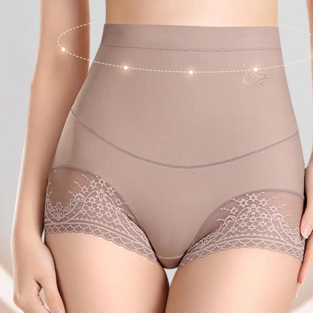 Women High Waist Seamless Panties Flat Belly Reducing Panty Hip Lift Tummy Control Underwear Comfort Briefs Underpants