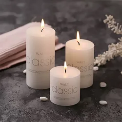 Classic European Ivory White Large Candle Smokeless and Odorless Romantic Wedding Hotel Decoration Festival Supplies