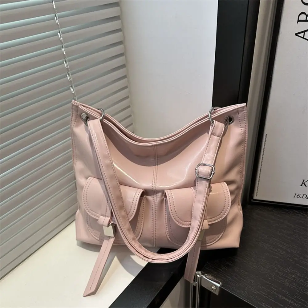 

Корейский стиль, сумка-тоут с несколькими сумками, модная сумка из искусственной кожи под мышками, дизайн меньшинства, большая вместительная сумка на плечо для путешествий