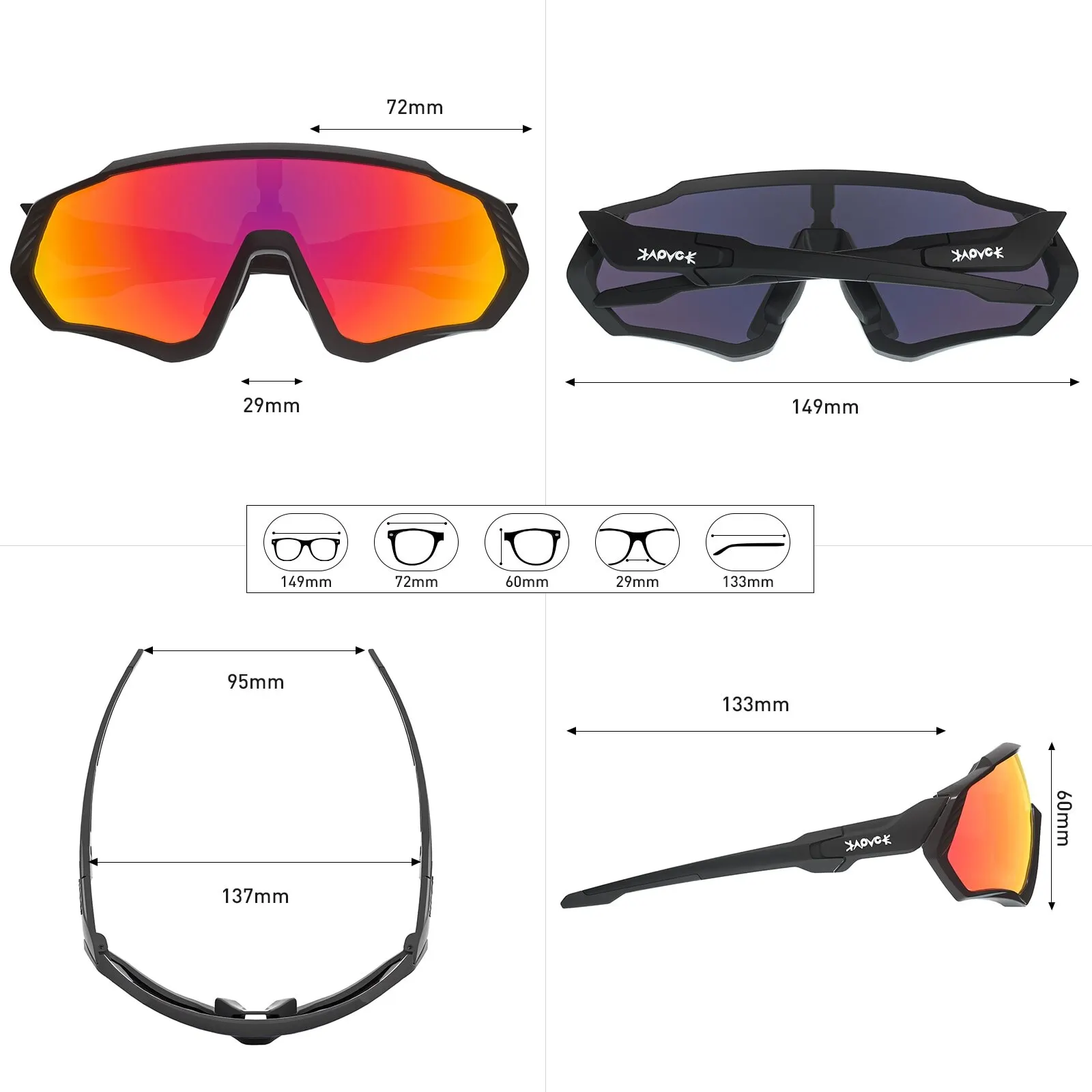 Kapvoe Cycling Sunglasses Polarized Men Women Cycling Glasses Road Mountain Bike Bicycle Goggles Sports Eyewear Fishing