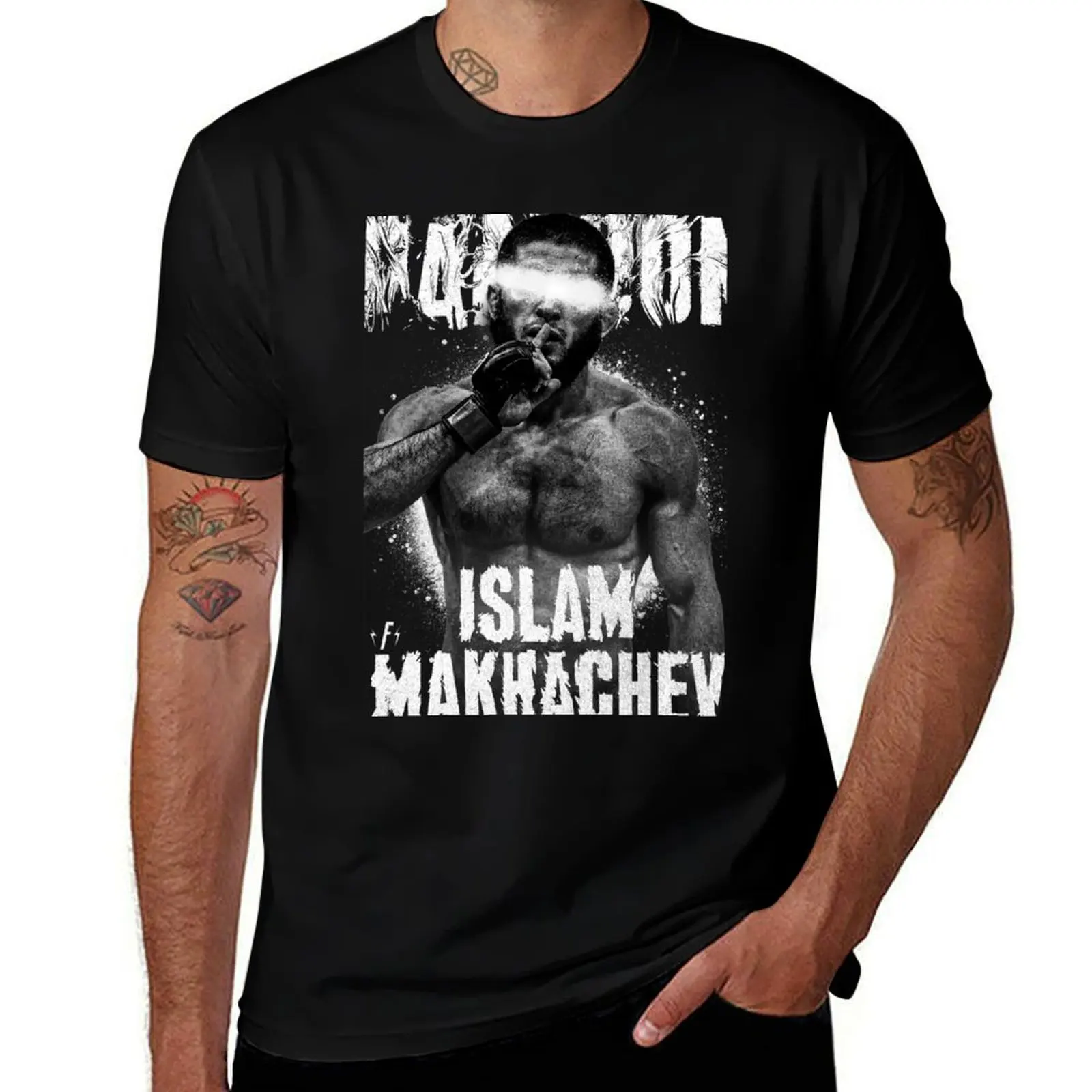 

Исламская футболка Махачев, хлопковая футболка, мужская футболка с рисунком