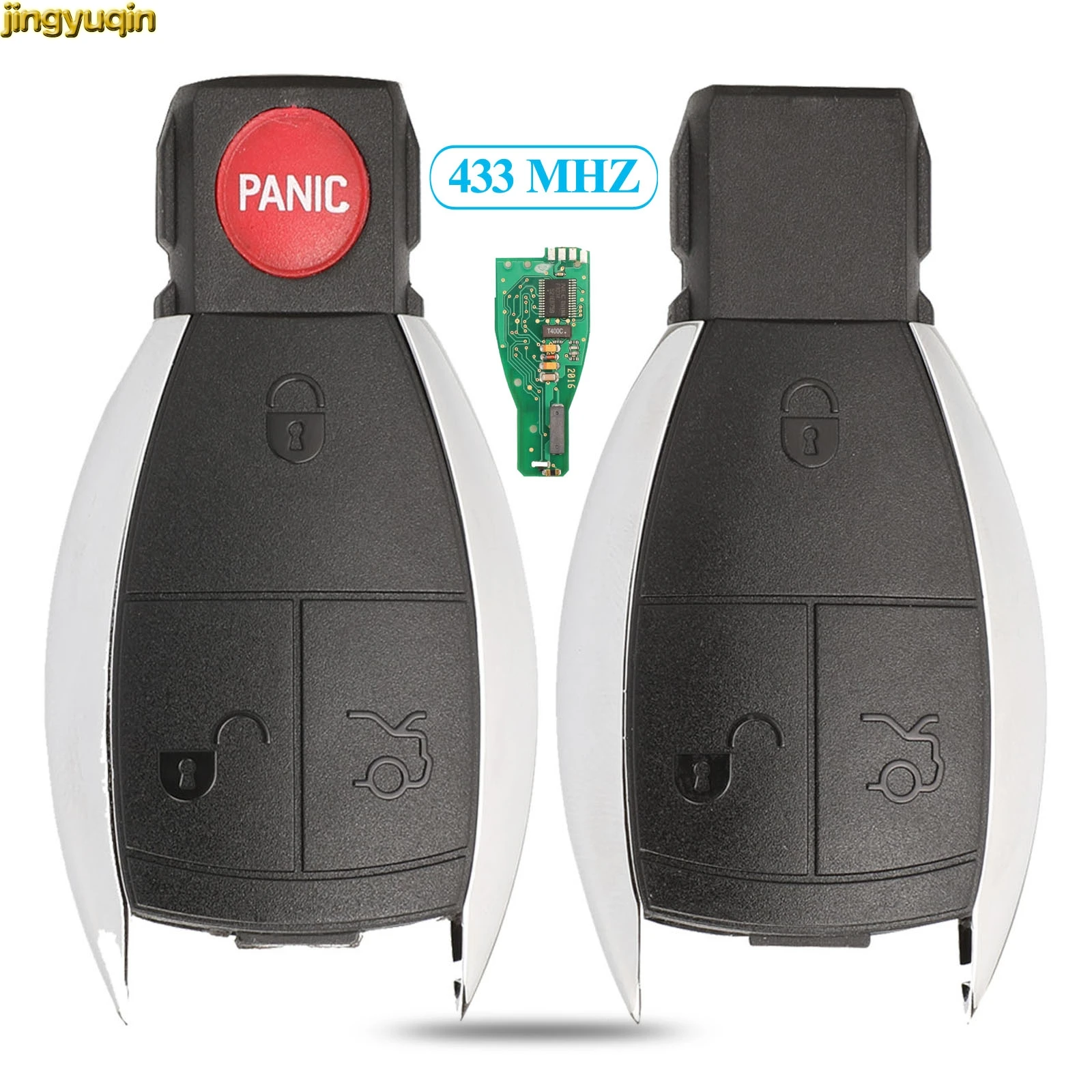 

Jingyuqin 433MHZ 3/4 Button Remote Car Key Control Smart Key FOR MERCEDES BENZ A B C E G R CL CLK E G GL M S SLK CLASS Fob