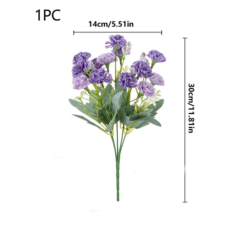 Künstliche Blumen Rose Nelke Festlicher Kranz Zubehör für Außenbereich Garten Zuhause Büro Vase Braut Hochzeitsdekoration DIY Geschenk Requisiten – Detail 17