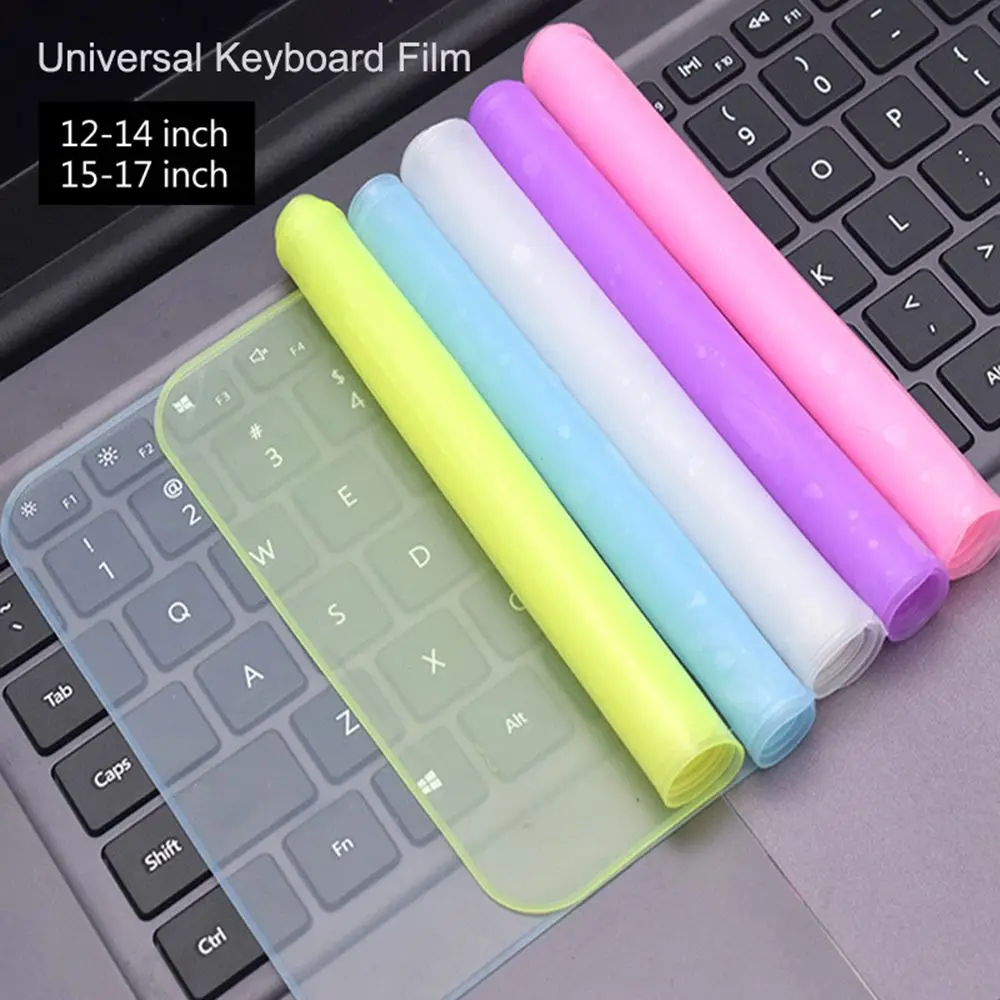 Capa de silicone universal à prova d'água para teclado de computador notebook de 12 a 17 polegadas