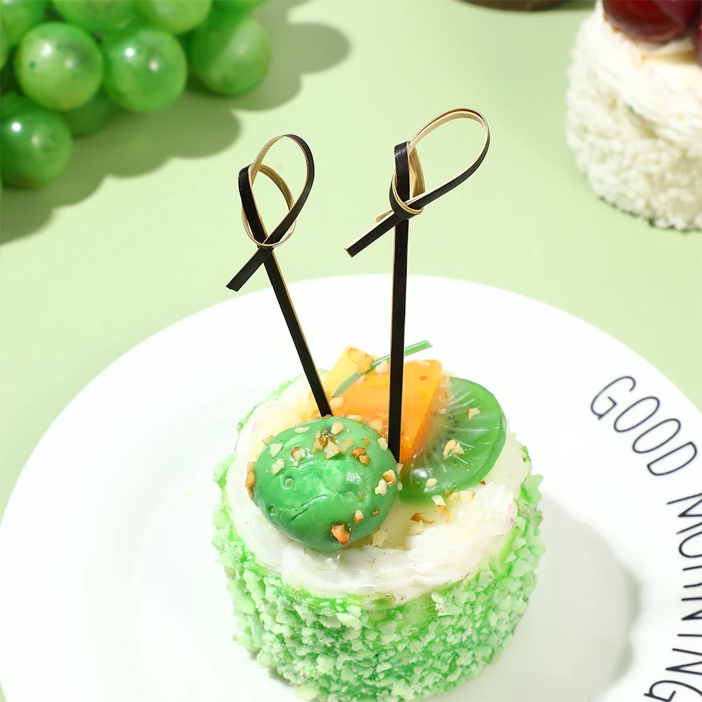 

2Sets Bamboo Fruits Picks Practical Disposable Cocktail Dessert Sticks for Celebrations Fruits Picks Party Supplies