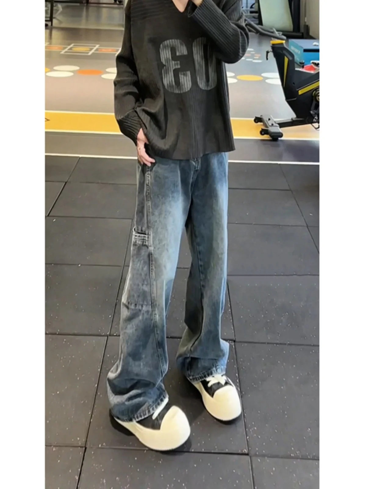 

Мужские джинсы Deep Blue прямого кроя, весенне-осенние, в американском стиле Cleanfit, широкие брюки, рабочая одежда, слегка расклешенные брюки