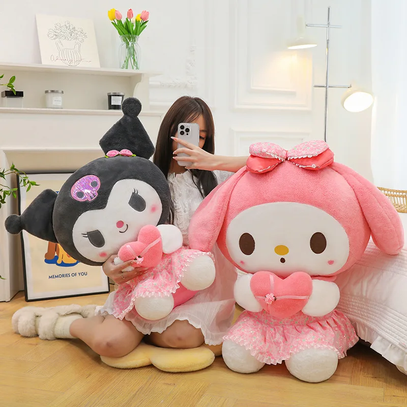 

30-60cm Sanrio Hello Kitty Plush Doll Kurom Plushies Melody Peluche Kawaii Stuffed Toy Cartoon Anime Soft Pillow Ornaments Gifts