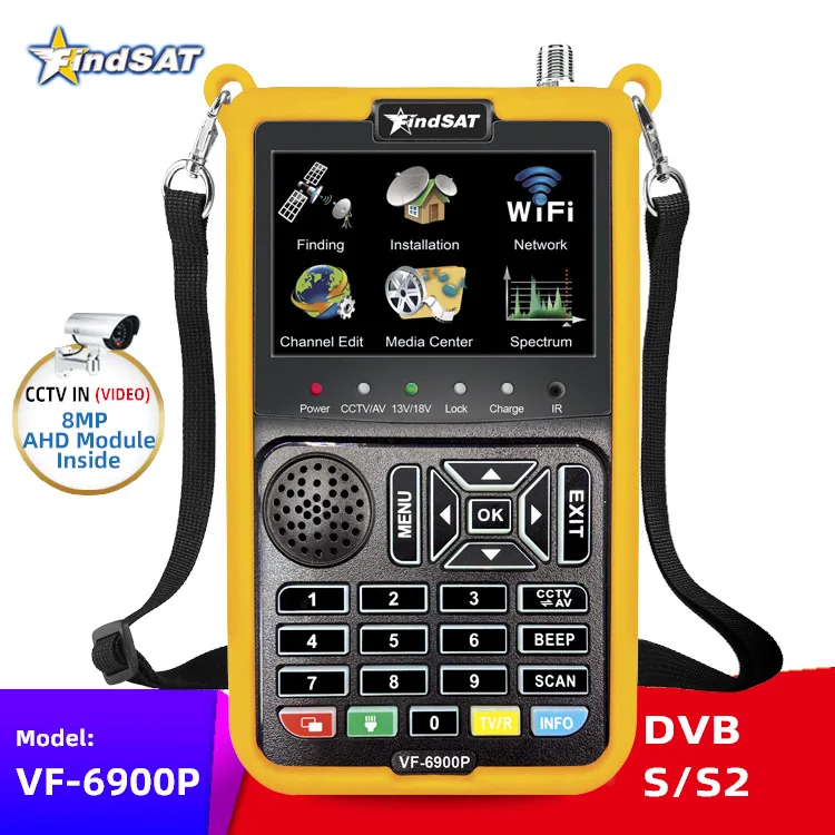 Satfinder VF-6900 Satellite TV Receiver DVB-S2 CCTV AHD&TVI&CVI HD Camera Display Sat finder H.264 Satellite TV Finder Meter