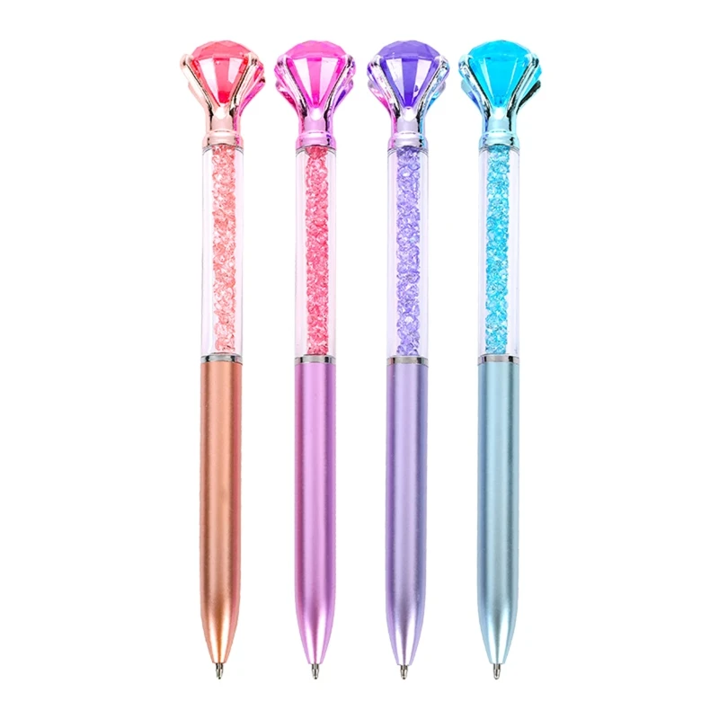 Stylo à bille en cristal diamant pour l'école le bureau, cadeau d'anniversaire créatif, 16.8cm